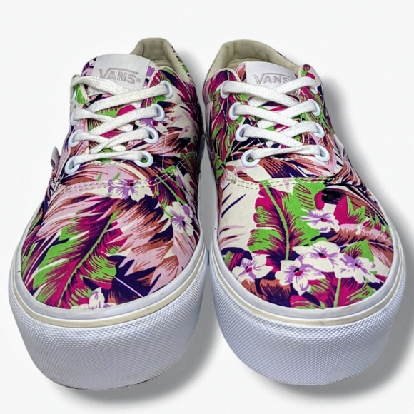 Vans | Doheny Pink Floral Paradise Platform Sneakers Women's Size 6 - Picture 5 of 9